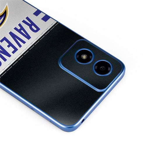 NFL Baltimore Ravens White Striped Moto G Play 4G (2024) Skin