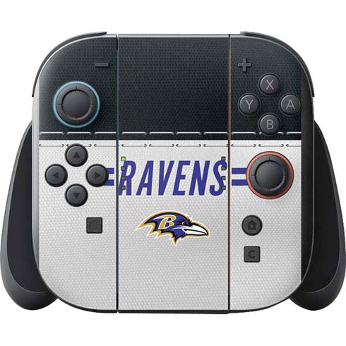 NFL Baltimore Ravens White Striped Nintendo Switch 2 (2025) with Joy-Con Skin