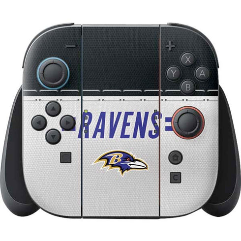 NFL Baltimore Ravens White Striped Nintendo Switch 2 (2025) Joy-Con Controller Skin