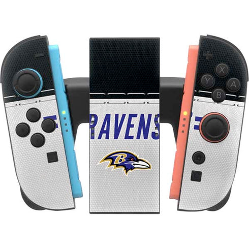 NFL Baltimore Ravens White Striped Nintendo Switch 2 (2025) Joy-Con Controller Skin