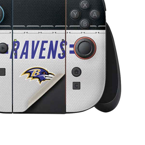 NFL Baltimore Ravens White Striped Nintendo Switch 2 (2025) Joy-Con Controller Skin