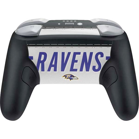NFL Baltimore Ravens White Striped Nintendo Switch 2 (2025) Pro Controller Skin