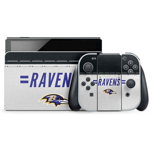 NFL Baltimore Ravens White Striped Nintendo Skins