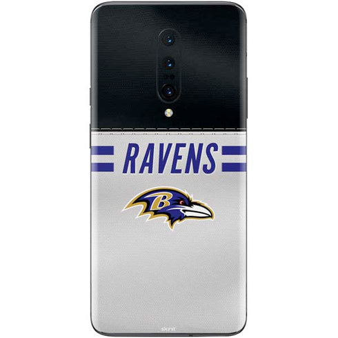 NFL Baltimore Ravens White Striped OnePlus 7 Pro Skin