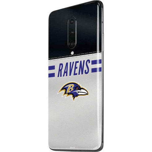 NFL Baltimore Ravens White Striped OnePlus 7 Pro Skin