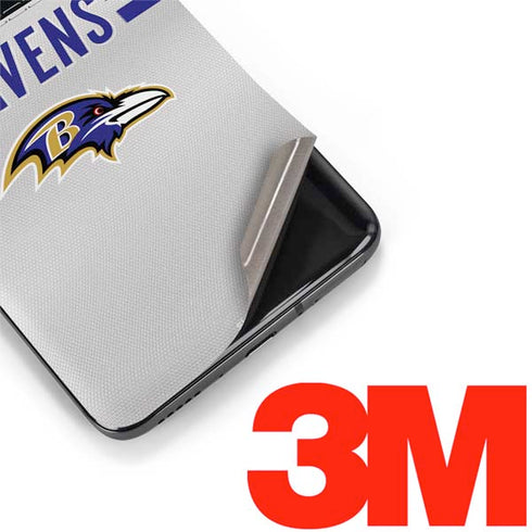 NFL Baltimore Ravens White Striped OnePlus 7 Pro Skin