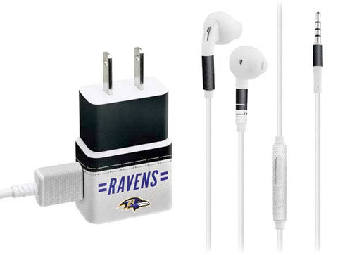 NFL Baltimore Ravens White Striped Phone Charger Skin