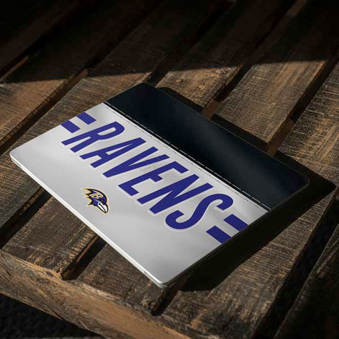 NFL Baltimore Ravens White Striped Surface Laptop 3 13.5in Skin