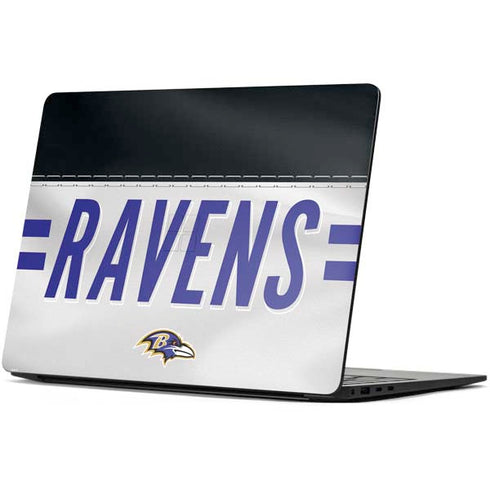 NFL Baltimore Ravens White Striped Surface Laptop 7 13.8in Skin