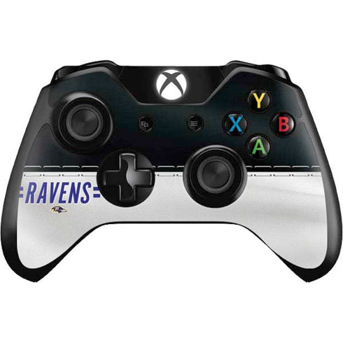 NFL Baltimore Ravens White Striped Xbox One Controller Skin