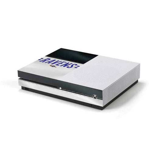NFL Baltimore Ravens White Striped Xbox One S Console Skin