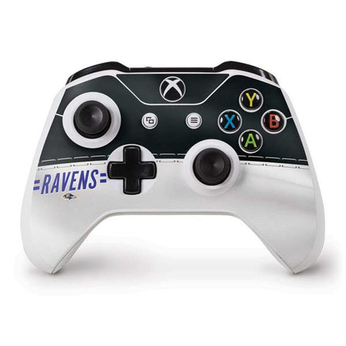 NFL Baltimore Ravens White Striped Xbox One S Controller Skin