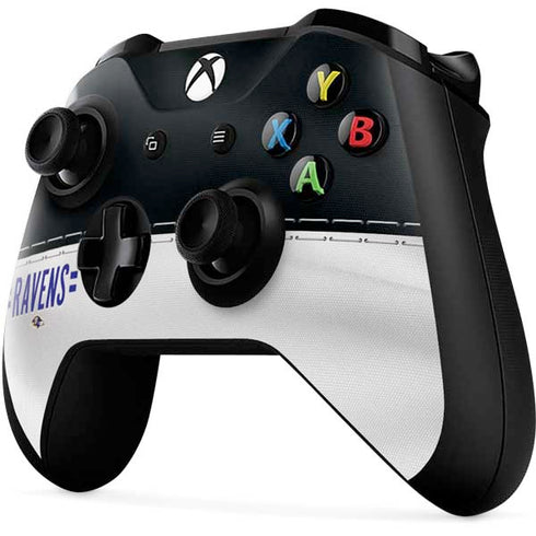 NFL Baltimore Ravens White Striped Xbox One X Controller Skin