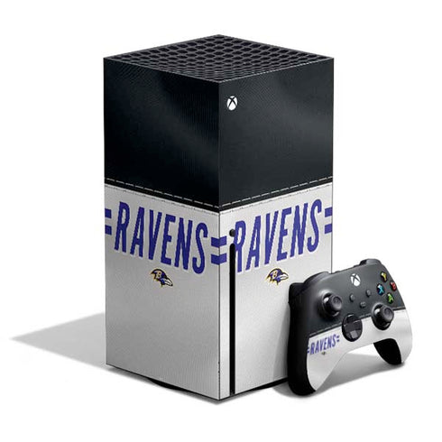 NFL Baltimore Ravens White Striped Xbox Series X Skins
