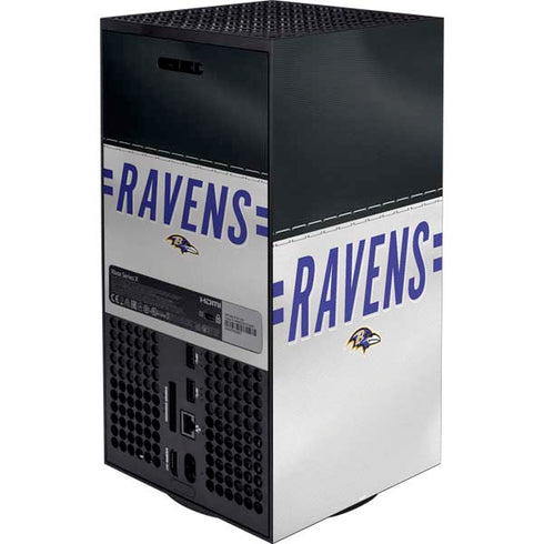 NFL Baltimore Ravens White Striped XBox Series X Digital Edition Bundle Skin