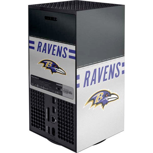 NFL Baltimore Ravens White Striped XBox Series X Digital Edition Console Skin