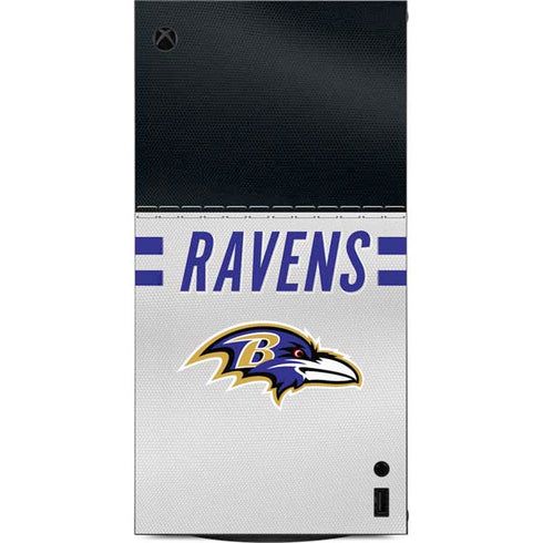 NFL Baltimore Ravens White Striped XBox Series X Digital Edition Console Skin