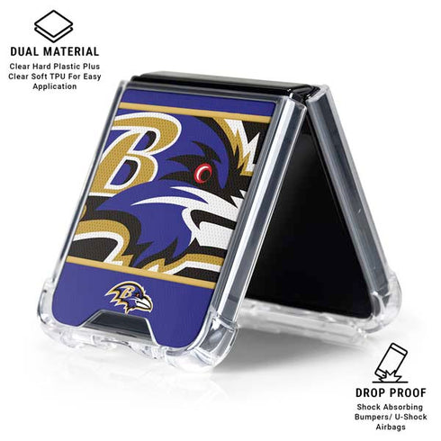 NFL Baltimore Ravens Zone Block Galaxy Z Flip6 Clear Case