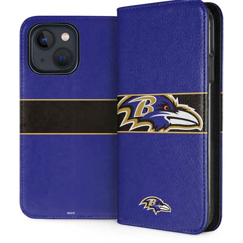 NFL Baltimore Ravens Zone Block iPhone 13 Folio Case