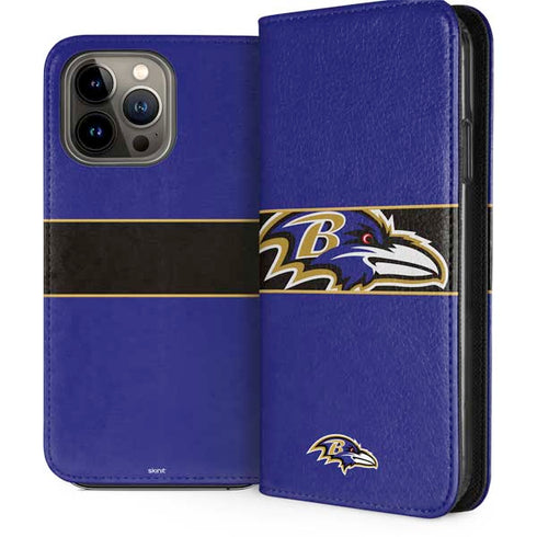 NFL Baltimore Ravens Zone Block iPhone 14 Pro Max Folio Case