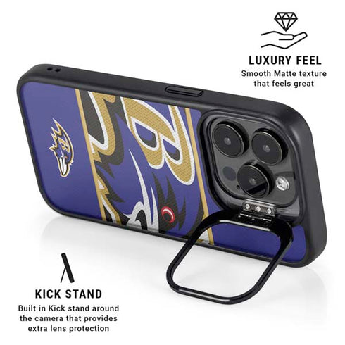 NFL Baltimore Ravens Zone Block iPhone 14 Pro Max Kickstand Case