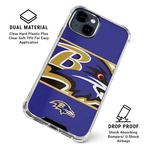 NFL Baltimore Ravens Zone Block iPhone 15 Clear Case