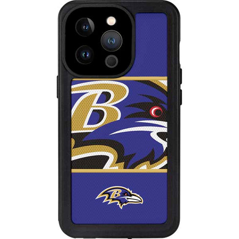NFL Baltimore Ravens Zone Block iPhone 15 Pro Waterproof Case