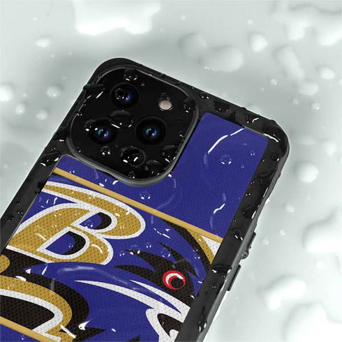 NFL Baltimore Ravens Zone Block iPhone 15 Pro Waterproof Case