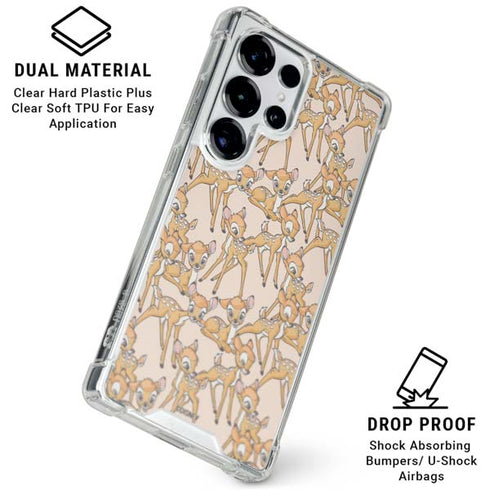 Disney Bambi Character Pattern Galaxy S25 Ultra Clear Case