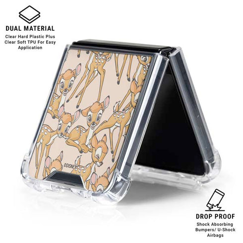 Disney Bambi Character Pattern Galaxy Z Flip6 Clear Case