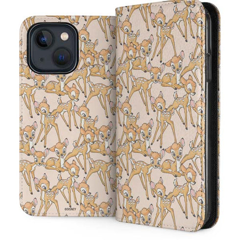 Disney Bambi Character Pattern iPhone 14 Plus Folio Case