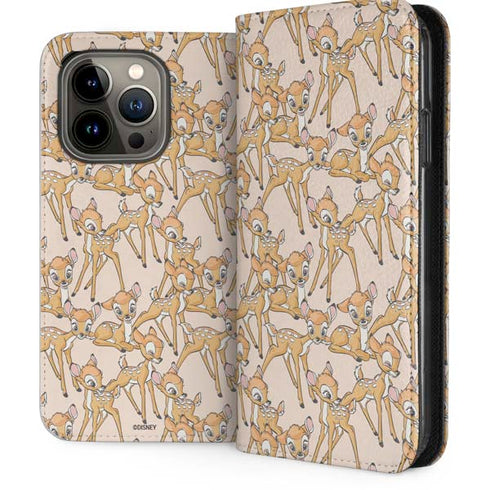 Disney Bambi Character Pattern iPhone 14 Pro Folio Case