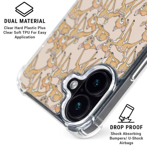 Disney Bambi Character Pattern iPhone 16 Clear Case