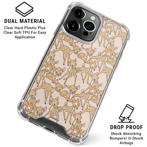 Disney Bambi Character Pattern iPhone 16 Pro Max Clear Case
