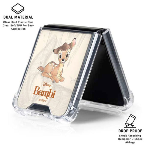 Disney Bambi Sketched Portrait Galaxy Z Flip7 Clear Case