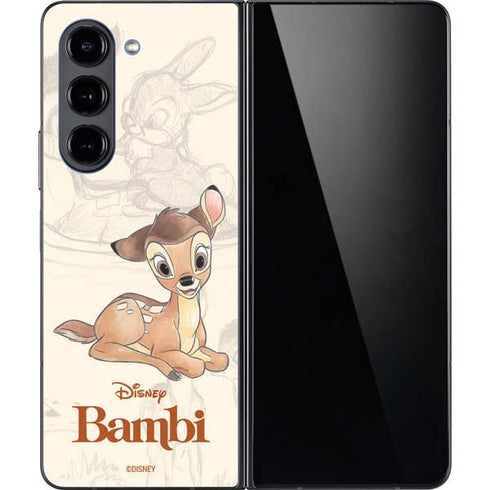 Disney Bambi Sketched Portrait Galaxy Z Fold5 5G Skin