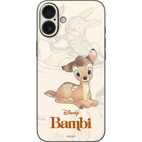 Disney Bambi Sketched Portrait iPhone 16 Plus Skin