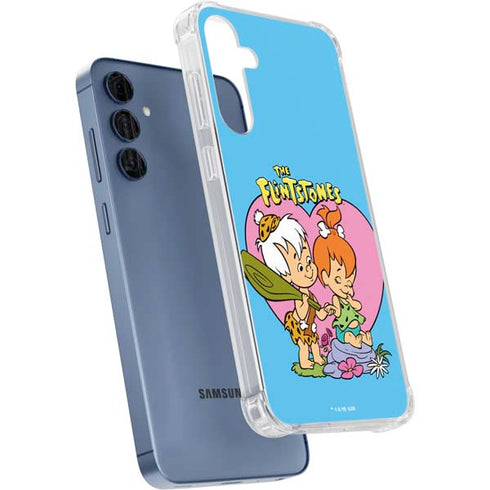 The Flinstones Bamm-Bamm and Pebbles Galaxy A55 5G Clear Case