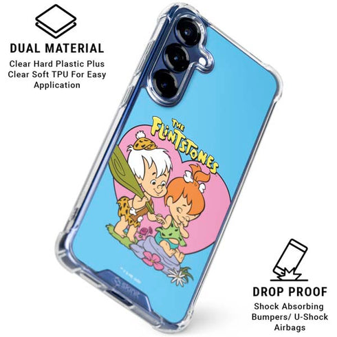 The Flinstones Bamm-Bamm and Pebbles Galaxy S25 Clear Case
