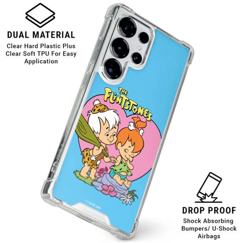 The Flinstones Bamm-Bamm and Pebbles Galaxy S25 Ultra Clear Case