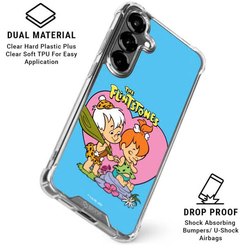 The Flinstones Bamm-Bamm and Pebbles Galaxy S26 Clear Case