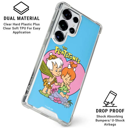 The Flinstones Bamm-Bamm and Pebbles Galaxy S26 Ultra Clear Case