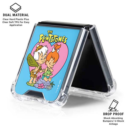 The Flinstones Bamm-Bamm and Pebbles Galaxy Z Flip6 Clear Case