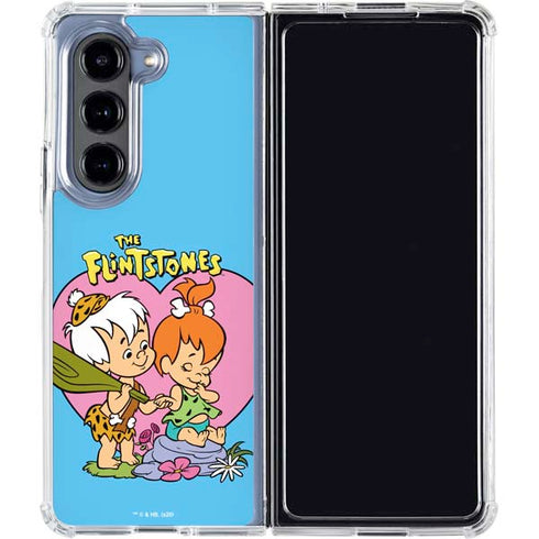 The Flinstones Bamm-Bamm and Pebbles Galaxy Z Fold5 5G Clear Case