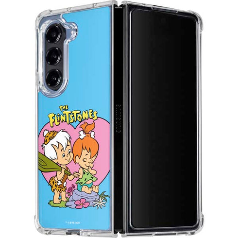 The Flinstones Bamm-Bamm and Pebbles Galaxy Z Fold5 5G Clear Case