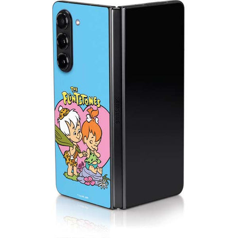The Flinstones Bamm-Bamm and Pebbles Galaxy Z Fold5 5G Skin