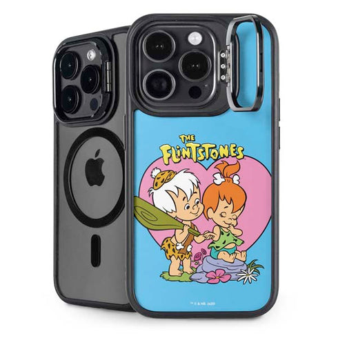 The Flinstones Bamm-Bamm and Pebbles iPhone 14 Pro Max Kickstand Case