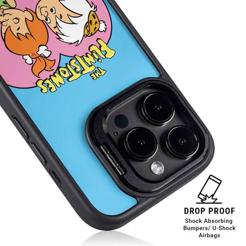 The Flinstones Bamm-Bamm and Pebbles iPhone 15 Pro Kickstand Case