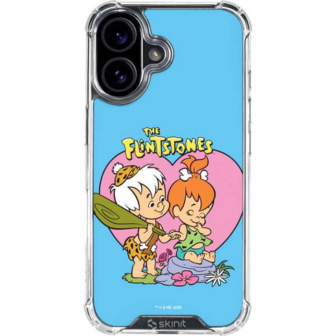The Flinstones Bamm-Bamm and Pebbles iPhone 16 Clear Case
