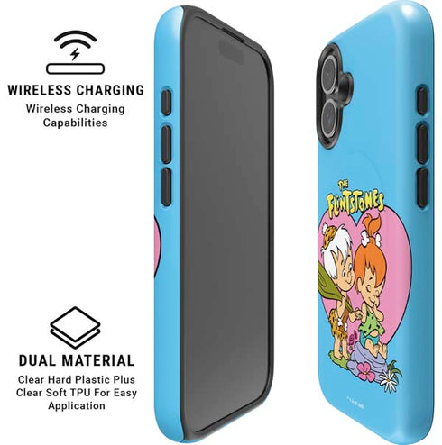 The Flinstones Bamm-Bamm and Pebbles iPhone 16 Plus Magsafe Impact Case